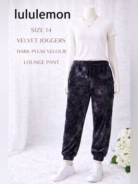 Lululemon Size 14 Velvet Joggers Dark Plum Velour Lounge Pant